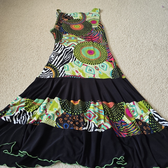 Vintage Joseph Ribkoff Abstract Print Sleeveless Dress Size 2 XS Small - Picture 9 of 10